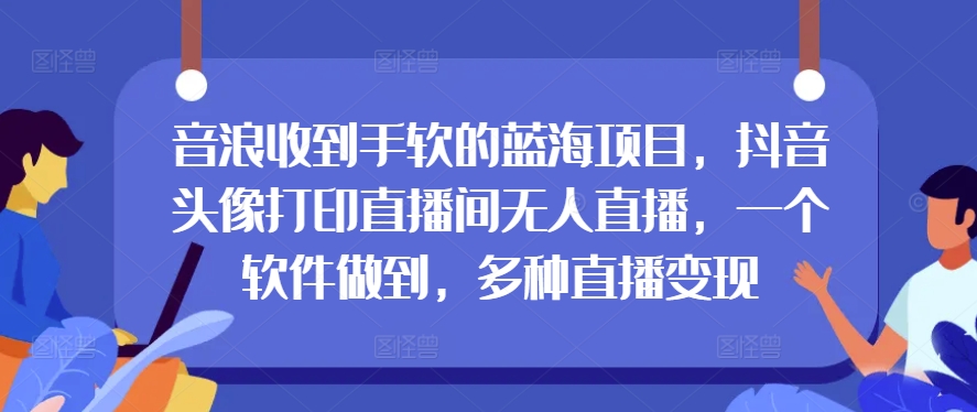 音浪收到手软的蓝海项目，抖音头像打印直播间无人直播，一个软件做到，多种直播变现-王总副业网