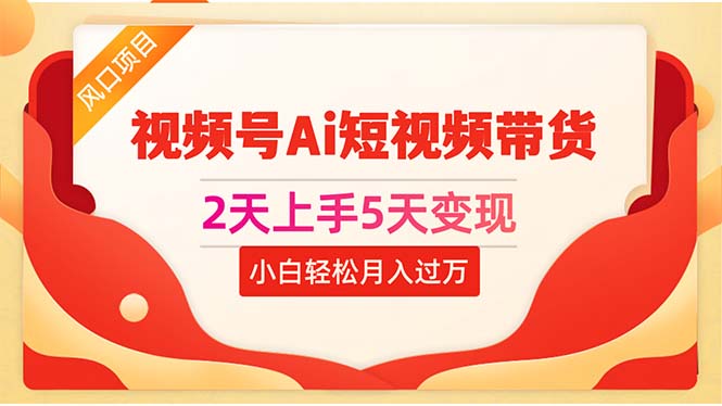 2天上手5天变现，视频号AI短视频带货，0粉丝0基础，小白轻松月入过万-王总副业网