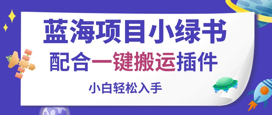 蓝海项目小绿书，配合一键搬运插件，小白轻松入手-王总副业网