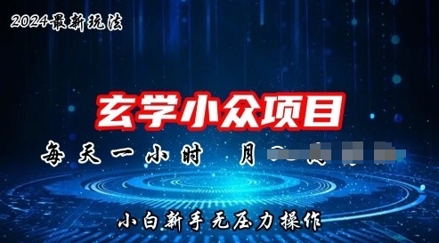 2024年新版玄学小众玩法项目，零门槛高利润，新手小白无压力操作-王总副业网