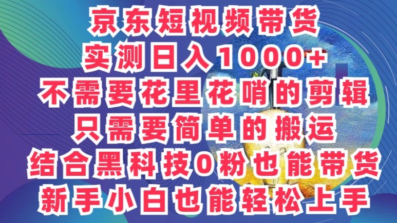 2024最新骚操作，京东带货项目，不需要花里花哨的剪辑，只需要简单的搬运-王总副业网