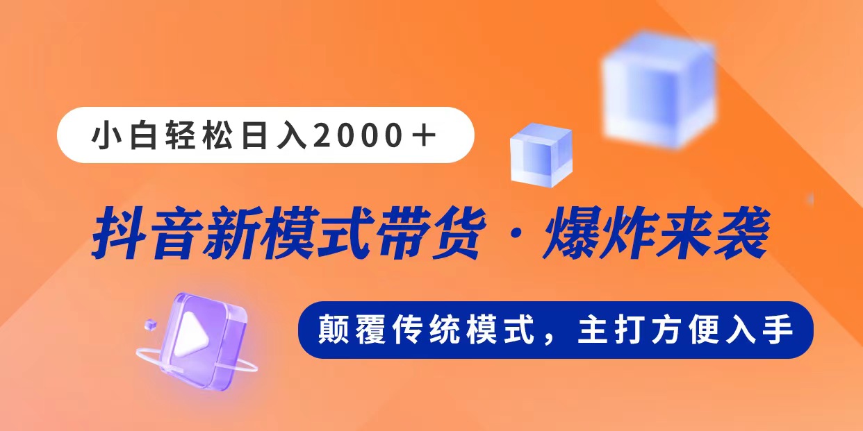 新模式直播带货，日入2000，不出镜不露脸，小白轻松上手-王总副业网