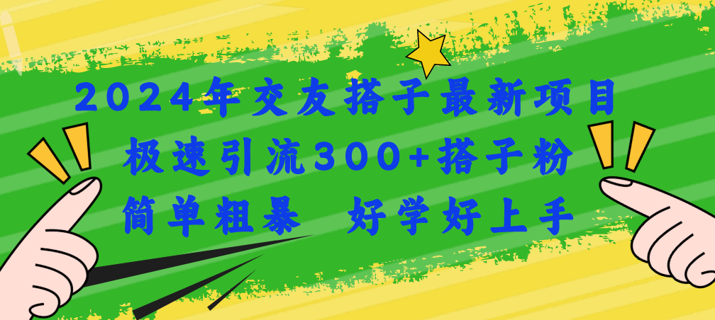 2024年交友搭子最新项目，极速引流300+搭子粉，简单粗暴，好学好上手-王总副业网