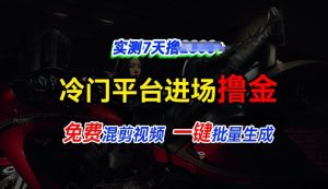 全新冷门平台vivo视频,快速免费进场搞米,通过混剪视频一键批量生成,实测7天撸2.3k-王总副业网
