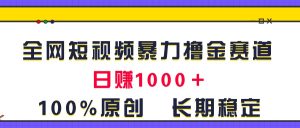 全网短视频暴力撸金赛道,日入1000+!原创玩法,长期稳定-王总副业网