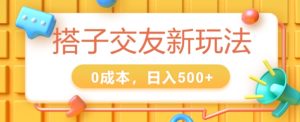 2024搭子交友新玩法,0成本,不需要付费系统,小白可轻松上手-王总副业网