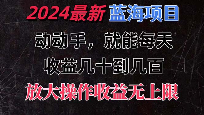 有手就行的2024全新蓝海项目，每天1小时收益几十到几百，可放大操作，收益无上限-王总副业网