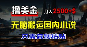 最新撸美金项目,搬运国内小说爽文,只需复制粘贴,稿费月入2500+美金,新手也能快速上手-王总副业网