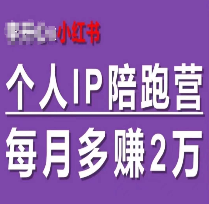 小红书个人IP陪跑营，60天拥有自动转化成交的双渠道个人IP，每月多赚2w-王总副业网