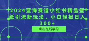 2024蓝海赛道小红书精品壁纸引流新玩法,小白轻松日入300+-王总副业网