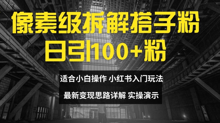 像素级拆解搭子粉，日引100+，小白看完可上手，最新变现思路详解-王总副业网