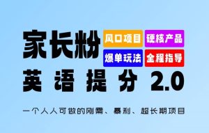 家长粉:英语提分2.0版,一个人人可做的刚需、暴利、超长期项目-王总副业网