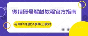 微信账号解封教程,官方指南与用户经验分享,防止再次被封-王总副业网