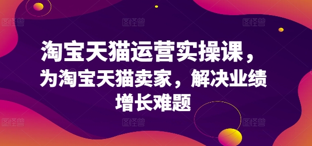 淘宝天猫运营实操课，为淘宝天猫卖家，解决业绩增长难题-王总副业网