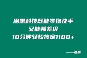 用黑科技既能零撸快手又能赚差价,10分钟轻松搞定1100+-王总副业网