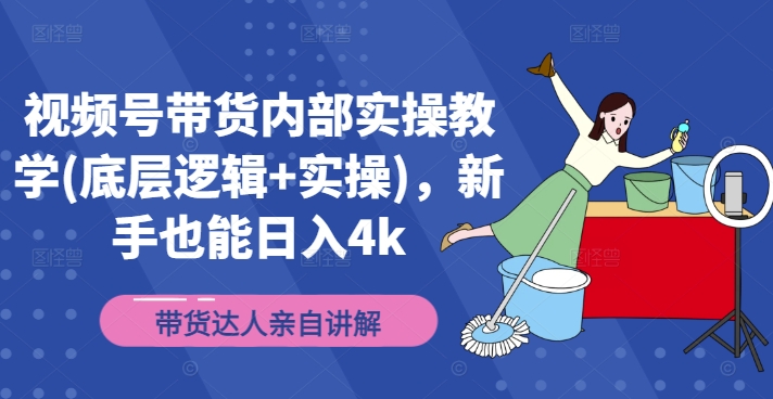 视频号带货内部实操教学(底层逻辑+实操)，新手也能日入4k-王总副业网