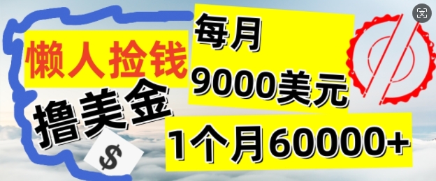 懒人捡钱撸美金项目，月收益9k+美金，简单无脑，干就完了-王总副业网