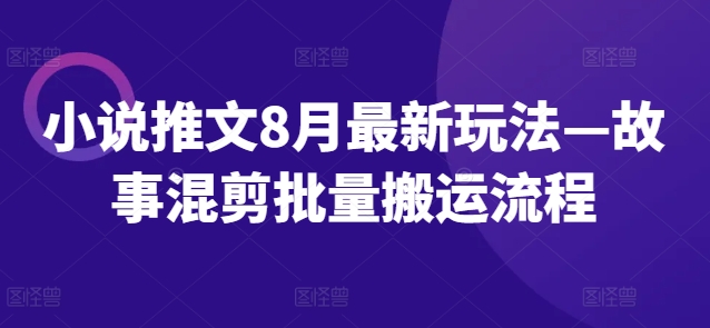 小说推文8月最新玩法—故事混剪批量搬运流程-王总副业网