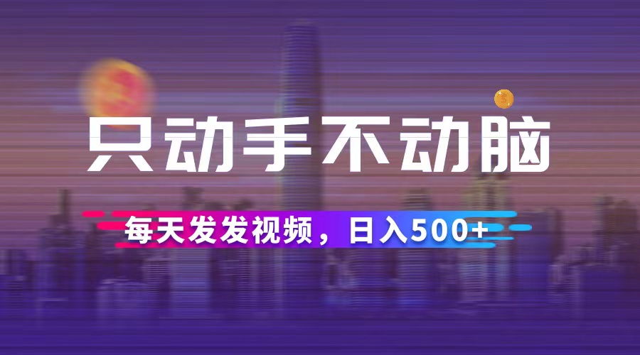 只动手不动脑，每天发发视频，日入500+-王总副业网