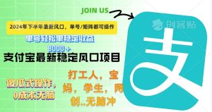 半年最新风口项目,支付宝最稳定玩法,0成本无脑操作,最快当天提现-王总副业网