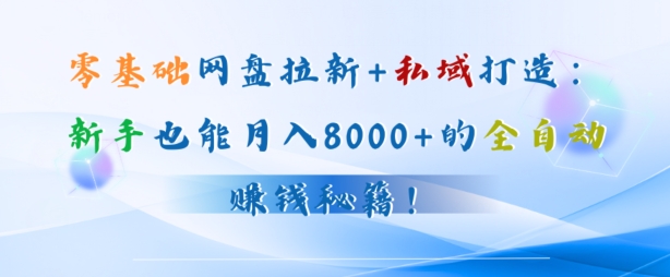 零基础网盘拉新+私域引流：新手也能月入50000+的全自动赚钱秘籍!-王总副业网