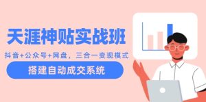 天涯神贴实战班:抖音+公众号+网盘,三合一变现模式,搭建自动成交系统-王总副业网