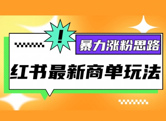 小红书最新商单玩法，暴力涨粉思路，三分钟搞定一条视频，不判搬运，适合小白-王总副业网