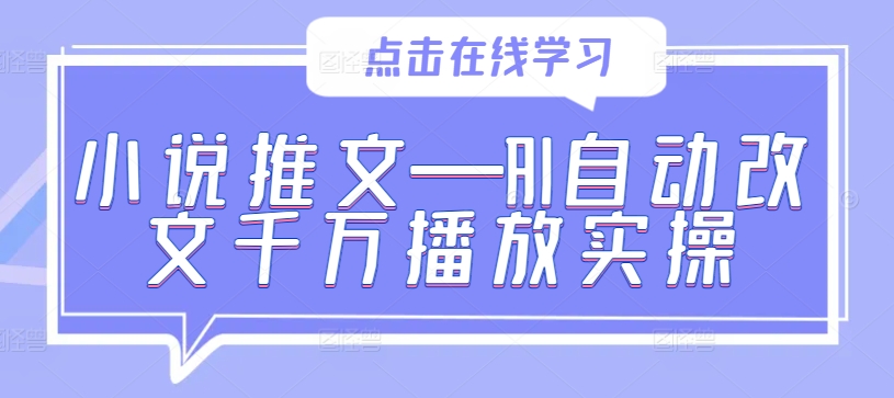 小说推文—AI自动改文千万播放实操-王总副业网