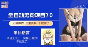 全自动男粉变现7.0,真正实现全自动-王总副业网