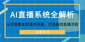 AI直播系统全解析:从项目脚本到话术完善,打造高效直播流程-王总副业网