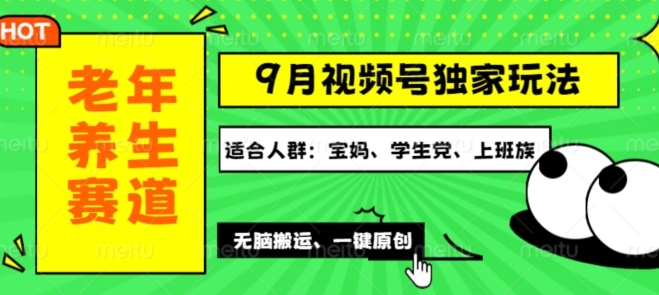 视频号最新玩法，老年养生赛道一键原创，多种变现渠道，可批量操作-王总副业网