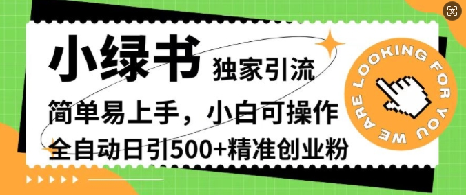 小绿书独家引流，简单易上手，小白可操作，全自动日引500+精准创业粉-王总副业网