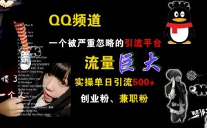 QQ频道,一个被严重忽略的引流平台,流量巨大 实操单日引流500+创业粉兼职粉-王总副业网