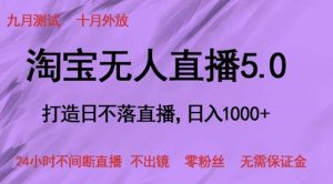 淘宝无人直播5.0，打造日不落直播，24小时不间断直播 不出镜 零粉丝 无需保证金-王总副业网