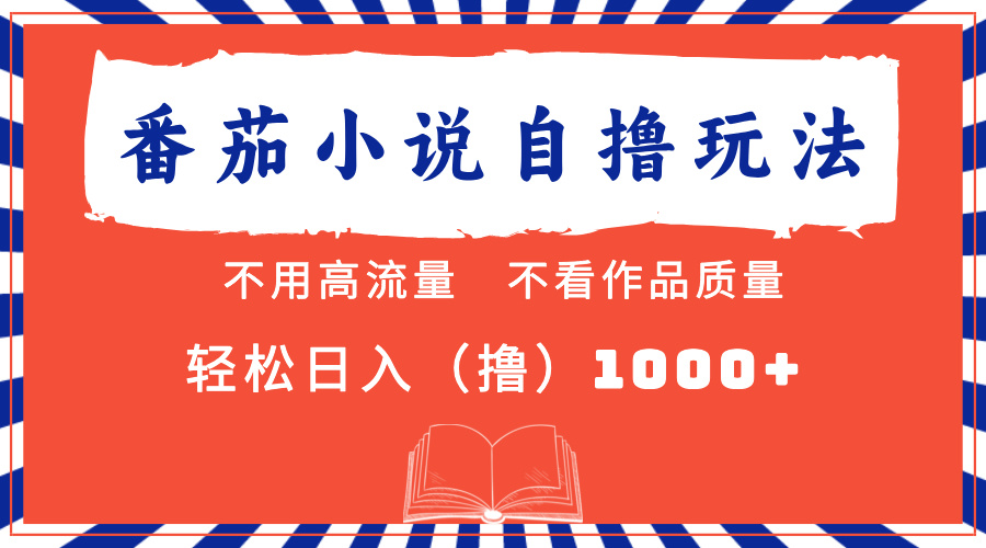 番茄小说最新自撸 不看流量 不看质量 轻松日入1000+-王总副业网