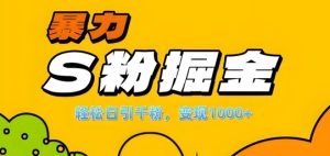 单人单机日引千粉,变现1k+,色粉流量掘金计划攻略-王总副业网