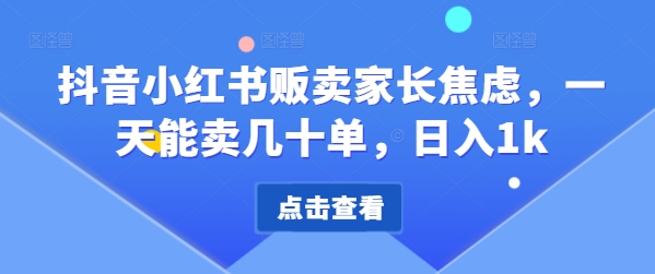 抖音小红书贩卖家长焦虑，一天能卖几十单，日入1k-王总副业网