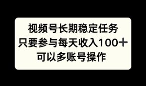 视频号长期稳定任务,只要参与每天收入100+ 可以多账号操作-王总副业网