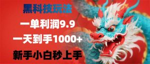 黑科技玩法,一单利润9.9,一天到手1000+,新手小白秒上手-王总副业网