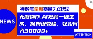 视频号最新7.0玩法,无脑操作,保姆级教程,轻松月入过w-王总副业网