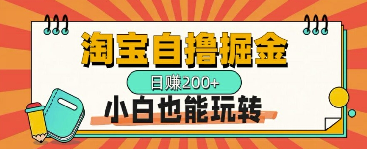 淘宝自撸掘金，一天2张，多号多撸，小白也能玩转-王总副业网