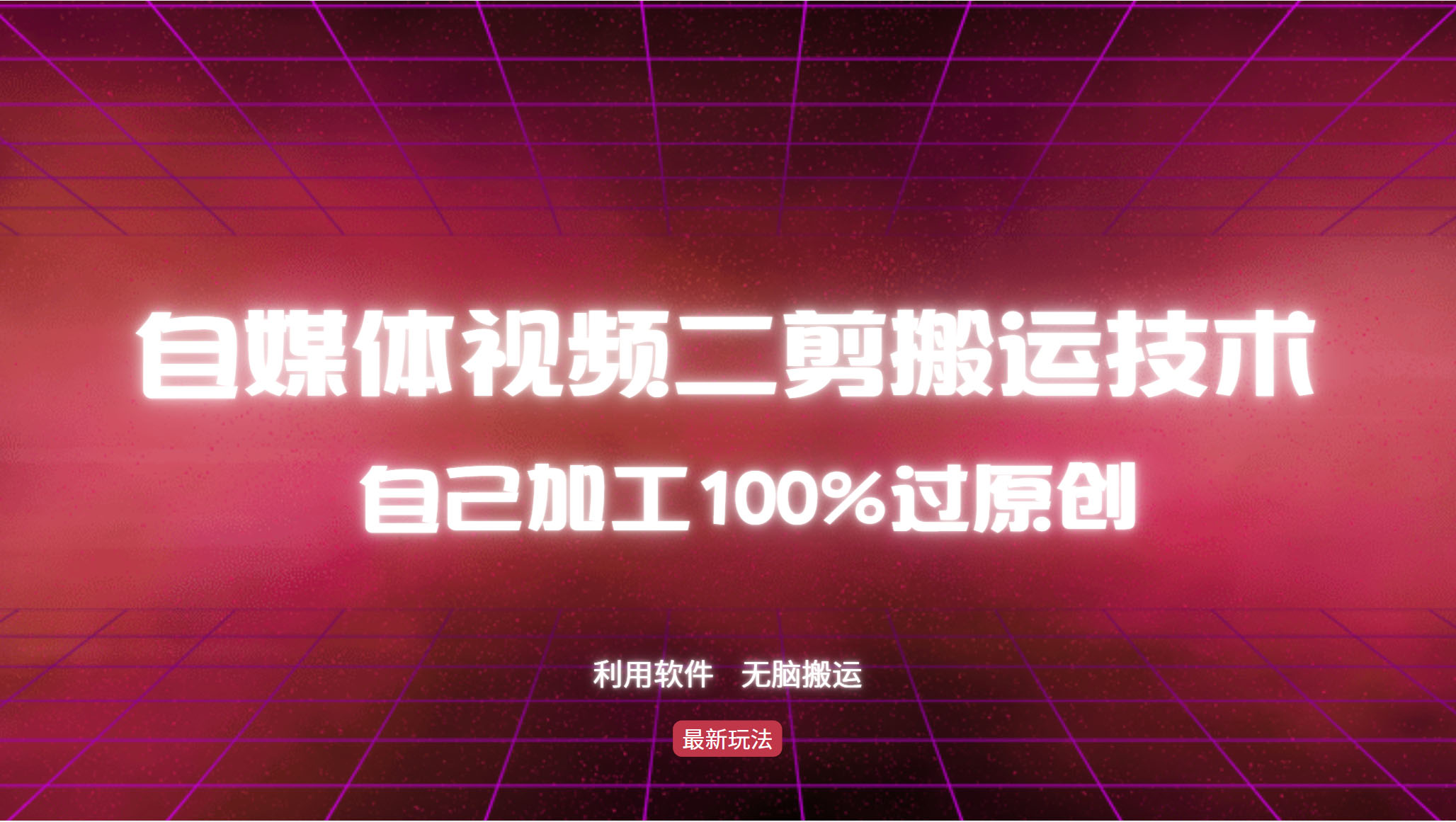 详细教你自媒体视频二剪搬运技术，自己加工100%过原创，无脑搬运-王总副业网