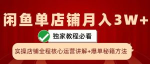 闲鱼单店铺月入3W+实操展示,爆单核心秘籍,一学就会-王总副业网