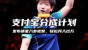 支付宝分成计划,利用明星八卦视频,赚分成计划收益,操作简单,新手也能轻松月入过万-王总副业网