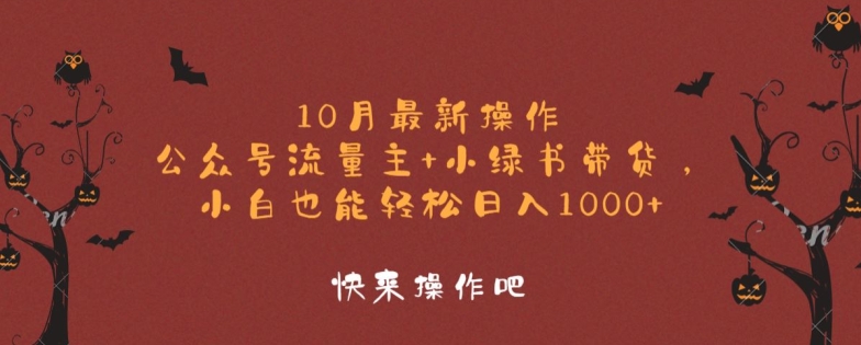 10月最新操作，公众号流量主+小绿书带货，小白也能轻松日入1k-王总副业网