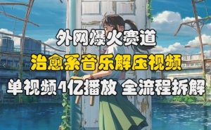 外网爆火赛道,治愈系音乐解压视频,单视频最高4亿播放 ,全流程拆解-王总副业网