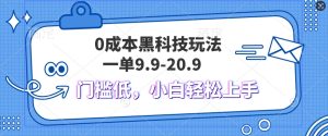 黑科技玩法2.0,一单9.9.不挑人,小白当天上手,作品纯靠黑科技-王总副业网