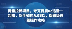 网盘拉新项目，夸克百度uc迅雷一起搞，新手如何从0到1，保姆级详细操作攻略-王总副业网