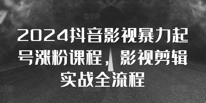 2024抖音影视暴力起号涨粉课程，影视剪辑搬运实战全流程-王总副业网