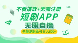 2024最新短剧玩法,无需注册,不看播放,无限复制单号轻松日入500+-王总副业网